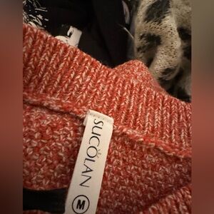 Women's Coral Turtleneck Sweater